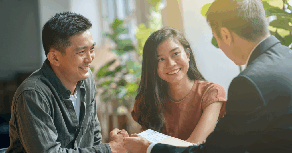 Financial planner meeting with high earners to help them build wealth.