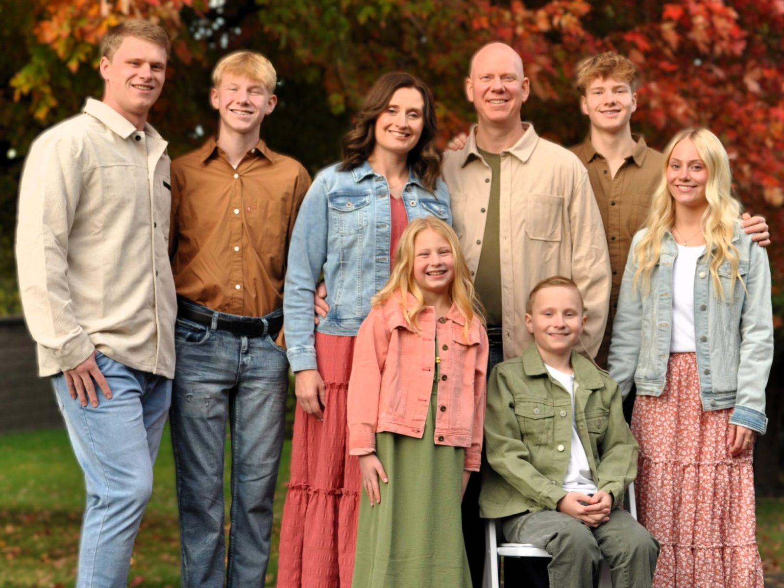 Zach West with his wife Jenelle and their six children